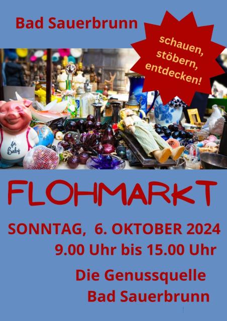 Flohmarkt am 06.10.2024 in der Genussquelle Bad Sauerbrunn